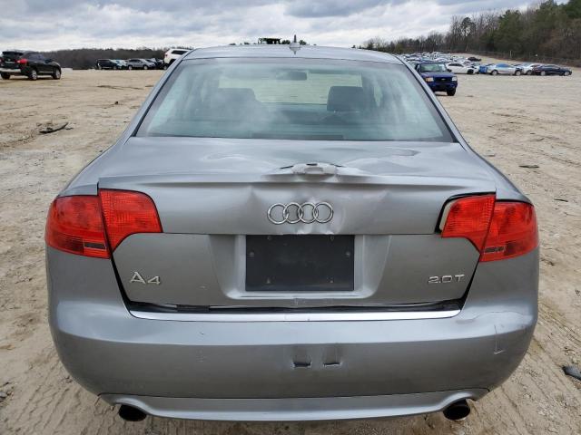 WAUAF78E78A050506 - 2008 AUDI A4 2.0T GRAY photo 6