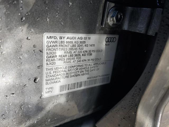 WA1VAAF75JD038261 - 2018 AUDI Q7 PRESTIGE 灰色 照片 13