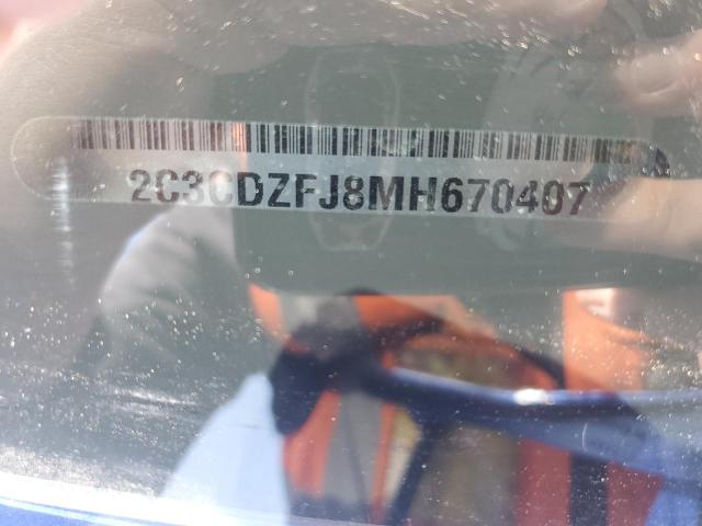 2C3CDZFJ8MH670407 - 2021 DODGE CHALLENGER R/T SCAT PACK BLUE photo 12