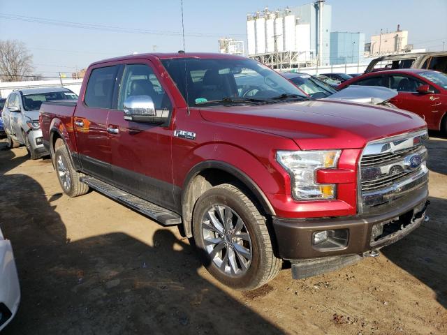 1FTEW1EF5HFB51559 - 2017 FORD F150 SUPERCREW RED photo 4