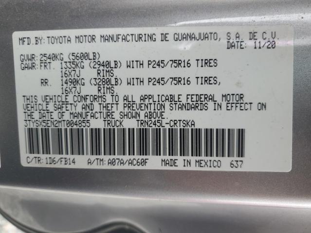 3TYSX5EN2MT004855 - 2021 TOYOTA TACOMA ACCESS CAB ვერცხლისფერი ფოტო 13