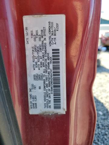 4TAWN72N6XZ464747 - 1999 TOYOTA TACOMA XTRACAB RED photo 12