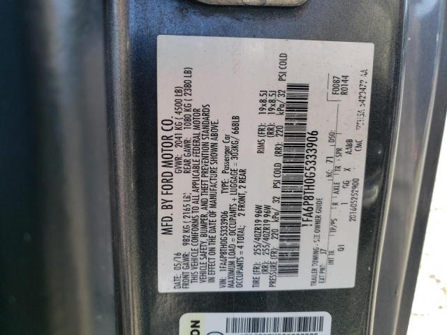 1FA6P8TH0G5333906 - 2016 FORD MUSTANG GRAY photo 12