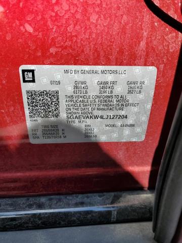 5GAEVAKW4LJ127204 - 2020 BUICK ENCLAVE ESSENCE RED photo 14