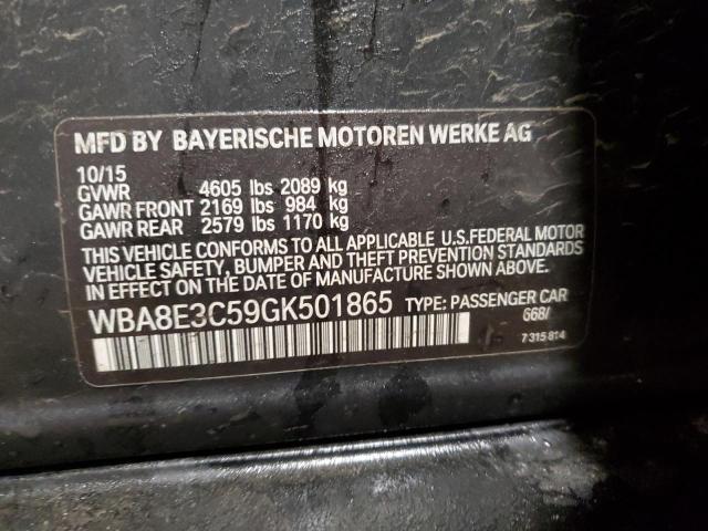 WBA8E3C59GK501865 - 2016 BMW 328 XI SULEV BLACK photo 13