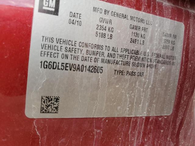 1G6DL5EV9A0142605 - 2010 CADILLAC CTS PERFORMANCE COLLECTION Bordeaux Foto 12