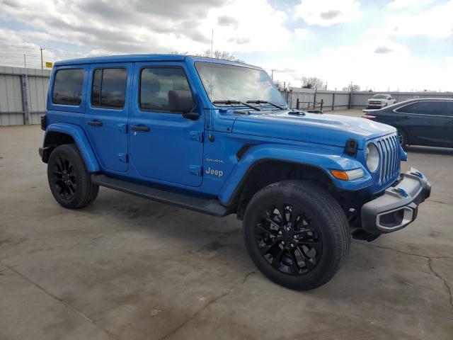 1C4JJXP66NW275039 - 2022 JEEP WRANGLER U SAHARA 4XE BLUE photo 4