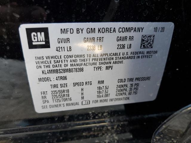 KL4MMBS28MB078398 - 2021 BUICK ENCORE GX PREFERRED BLACK photo 12