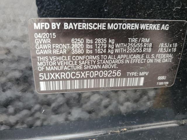 5UXKR0C5XF0P09256 - 2015 BMW X5 XDRIVE35I BLACK photo 13