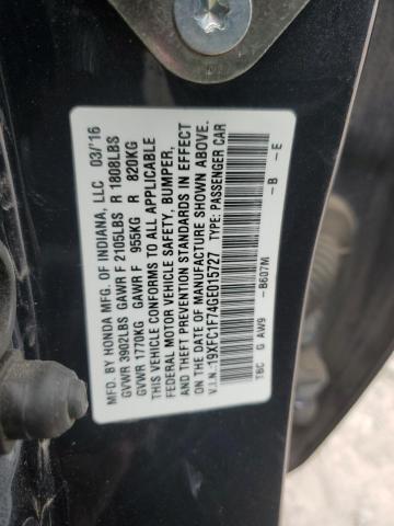 19XFC1F74GE015727 - 2016 HONDA CIVIC EXL გრაფიტი ფოტო 13