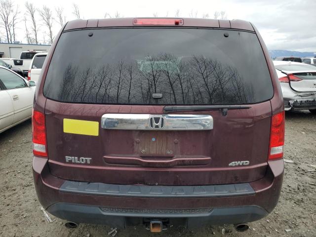 5FNYF4H56DB042897 - 2013 HONDA PILOT EXL BURGUNDY photo 6