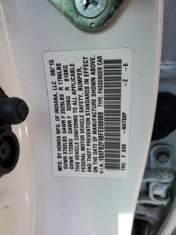 19XFB2F98FE098989 - 2015 HONDA CIVIC EXL თეთრი ფოტო 12