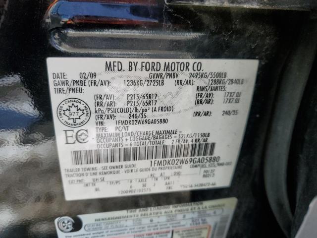 1FMDK02W69GA05880 - 2009 FORD TAURUS X SEL BLACK photo 13