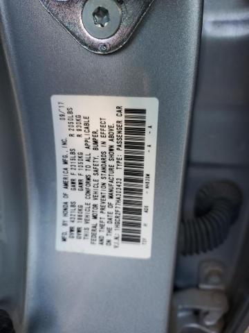 1HGCR2F77HA303433 - 2017 HONDA ACCORD EX GRAY photo 12