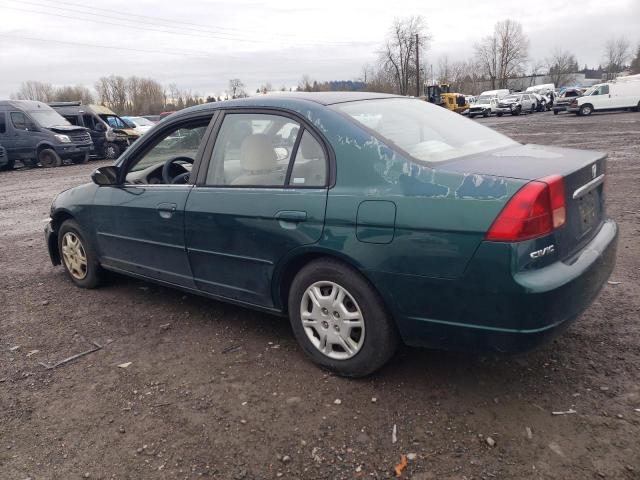 2HGES16542H587294 - 2002 HONDA CIVIC LX GREEN photo 2