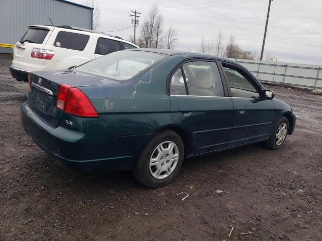 2HGES16542H587294 - 2002 HONDA CIVIC LX GREEN photo 3