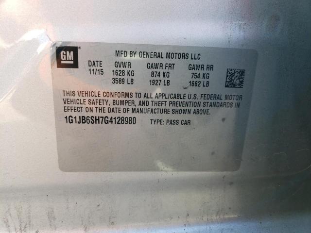 1G1JB6SH7G4128980 - 2016 CHEVROLET SONIC LS 银色 照片 13