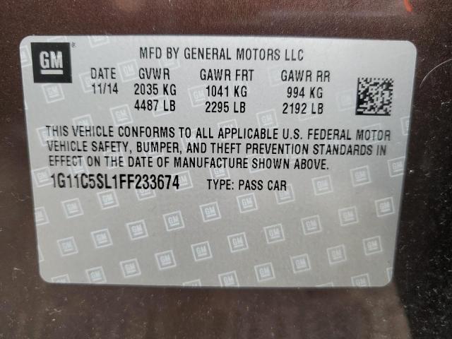 1G11C5SL1FF233674 - 2015 CHEVROLET MALIBU 1LT 紫色 照片 13