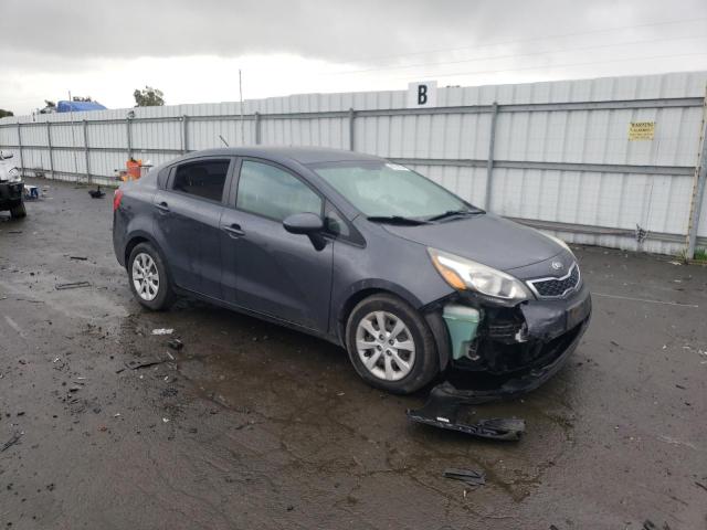 KNADN4A3XE6372630 - 2014 KIA RIO EX GRAY photo 4