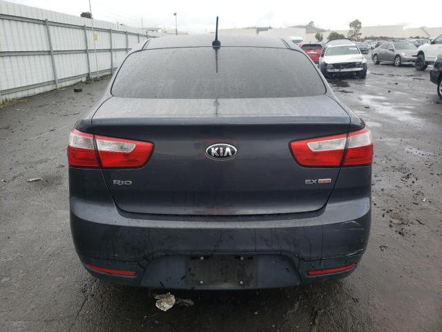 KNADN4A3XE6372630 - 2014 KIA RIO EX GRAY photo 6