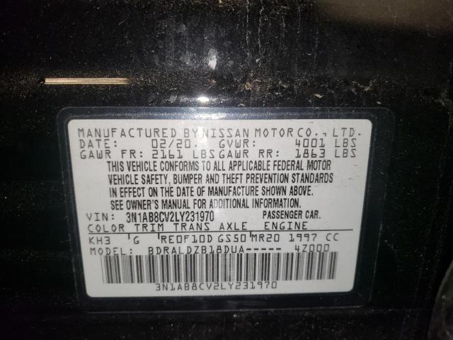 3N1AB8CV2LY231970 - 2020 NISSAN SENTRA SV BLACK photo 12