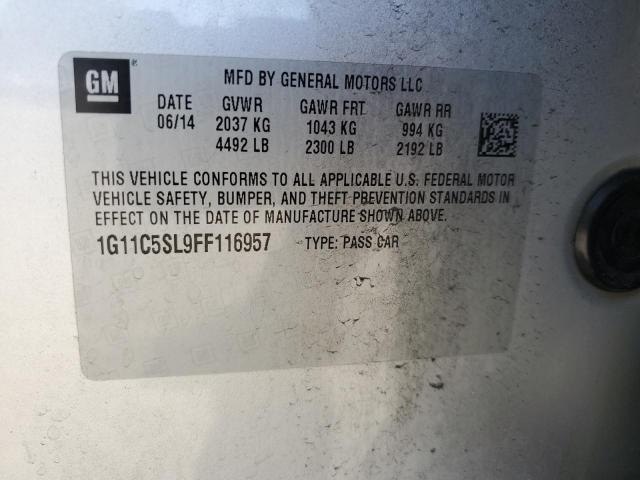 1G11C5SL9FF116957 - 2015 CHEVROLET MALIBU 1LT 银色 照片 12