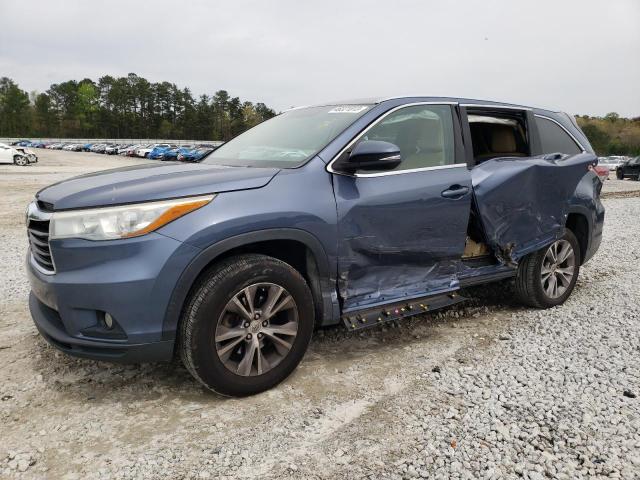 5TDKKRFH7FS062943 - 2015 TOYOTA HIGHLANDER XLE BLUE photo 1