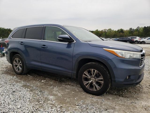5TDKKRFH7FS062943 - 2015 TOYOTA HIGHLANDER XLE BLUE photo 4