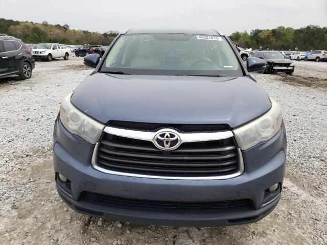 5TDKKRFH7FS062943 - 2015 TOYOTA HIGHLANDER XLE BLUE photo 5