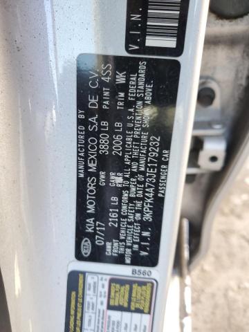 3KPFK4A73JE179232 - 2018 KIA FORTE LX SILVER photo 12