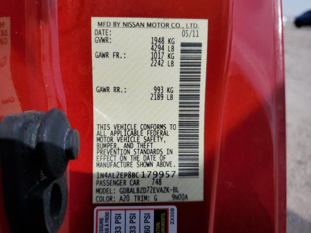 1N4AL2EP8BC179957 - 2011 NISSAN ALTIMA S RED photo 13