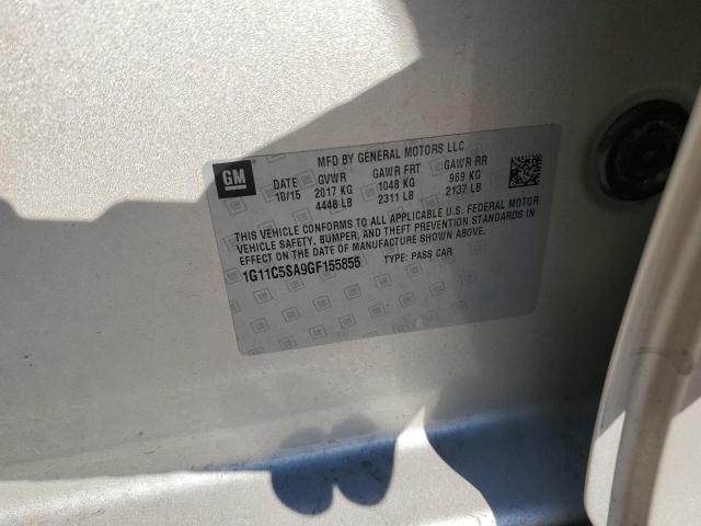 1G11C5SA9GF155855 - 2016 CHEVROLET MALIBU LIM LT 银色 照片 12