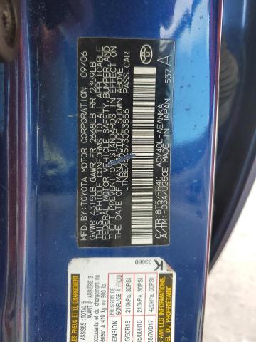 JTNBE46K573053856 - 2007 TOYOTA CAMRY CE BLUE photo 12