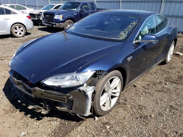 5YJSA1H18EFP58895 - 2014 TESLA MODEL S Կապույտ լուսանկար 1