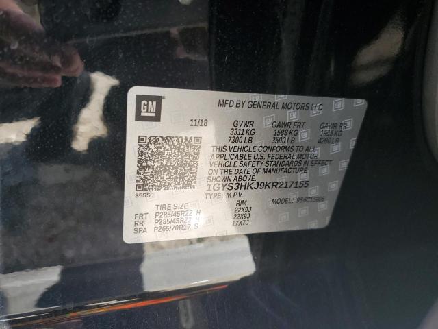 1GYS3HKJ9KR217155 - 2019 CADILLAC ESCALADE ESV LUXURY BLACK photo 14