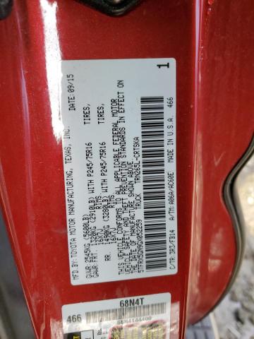 5TFRX5GN9GX052259 - 2016 TOYOTA TACOMA ACCESS CAB RED photo 12