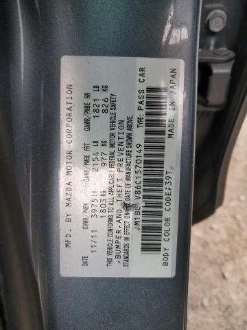 JM1BL1V86C1570149 - 2012 MAZDA 3 I GRAY photo 12