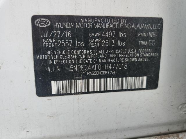 5NPE24AF0HH477018 - 2017 HYUNDAI SONATA SE WHITE photo 12