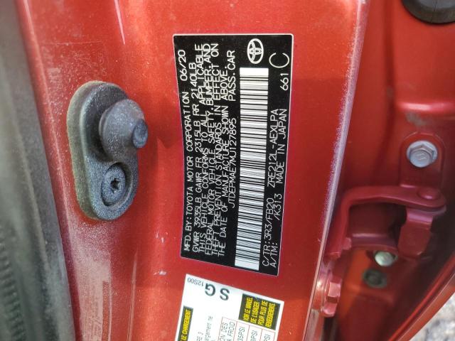 JTDEPMAE7MJ127895 - 2021 TOYOTA COROLLA LE RED photo 12