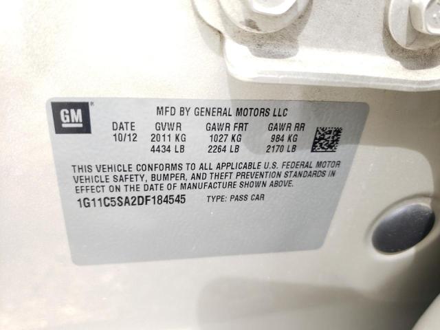 1G11C5SA2DF184545 - 2013 CHEVROLET MALIBU 1LT BEIGE photo 12