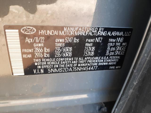 5NMS2DAJ5NH454477 - 2022 HYUNDAI SANTA FE SEL GRAY photo 13