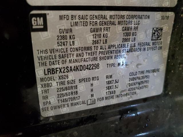 LRBFX2SA4KD042298 - 2019 BUICK ENVISION ESSENCE أسود صورة 14