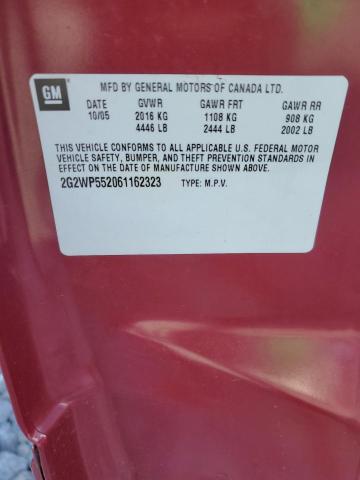 2G2WP552061162323 - 2006 PONTIAC GRAND PRIX 勃艮第红 照片 12