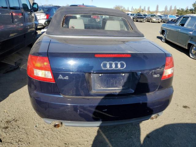 WAUAT48H03K013253 - 2003 AUDI A4 3.0 CABRIOLET BLUE photo 6