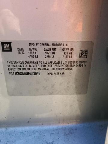 1G11C5SA9DF352648 - 2013 CHEVROLET MALIBU 1LT SILVER photo 12