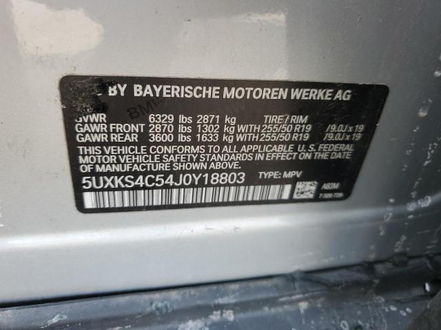 5UXKS4C54J0Y18803 - 2018 BMW X5 XDRIVE35D SILVER photo 13