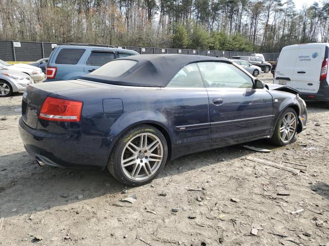 WAUDF48H89K006404 - 2009 AUDI A4 2.0T CABRIOLET QUATTRO BLUE photo 3