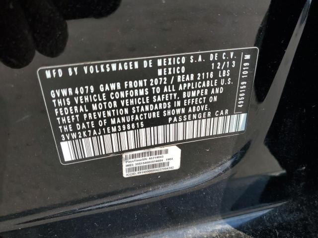 3VW2K7AJ1EM398615 - 2014 VOLKSWAGEN JETTA BASE 黑色 照片 12