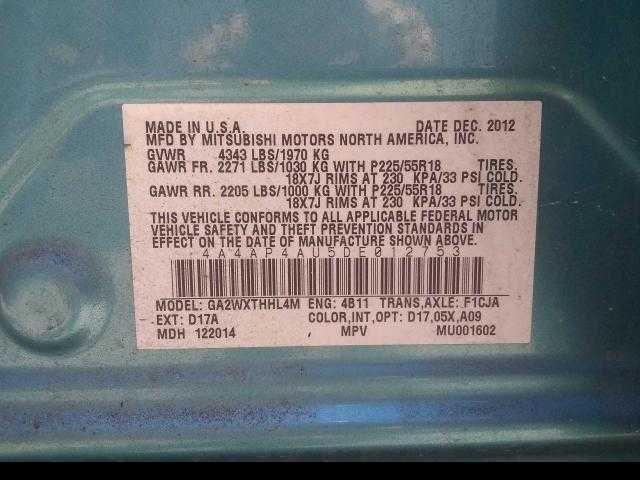 4A4AP4AU5DE012753 - 2013 MITSUBISHI OUTLANDER SE TURQUOISE photo 10