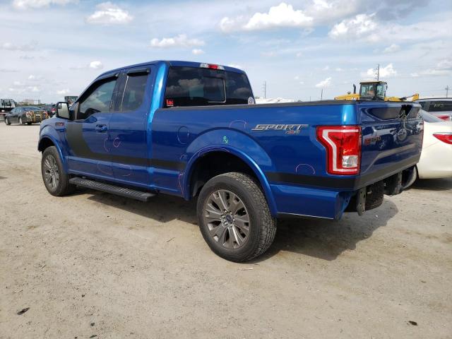 1FTFX1EF7HFB96827 - 2017 FORD F150 SUPER CAB BLUE photo 2